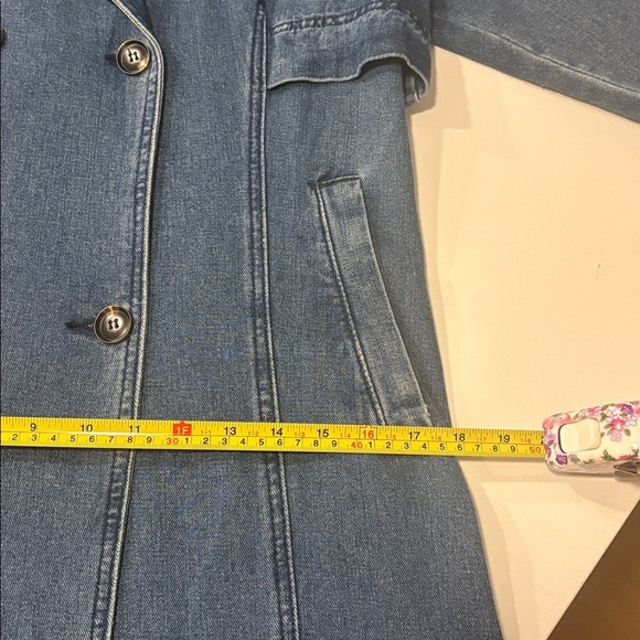 Double-Breasted Denim Coat - Picture 5 of 6